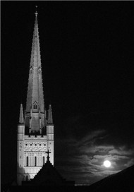 Norwich Cathedral full moon